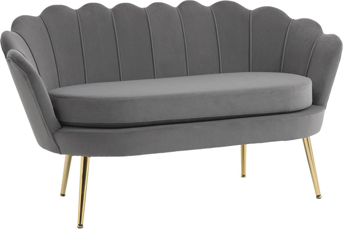 elegante 2 zits stoffen bank met royale kussens fluweelachtige loungebank