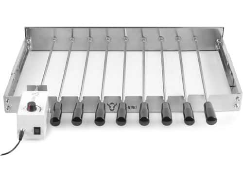 Elektrische draaispit voor BBQ met 9 spiesen en verstelbaar frame