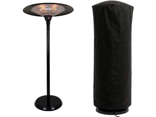 Elektrische Infrarood Terrasverwarmer Zwart - Hoogte Verstelbaar Warmtepaddenstoel voor Binnen