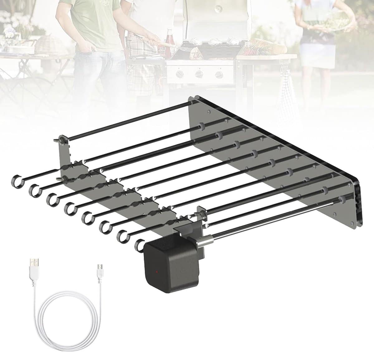 elektrische spiesdraaier voor bbq met automatische roterende functie en 10