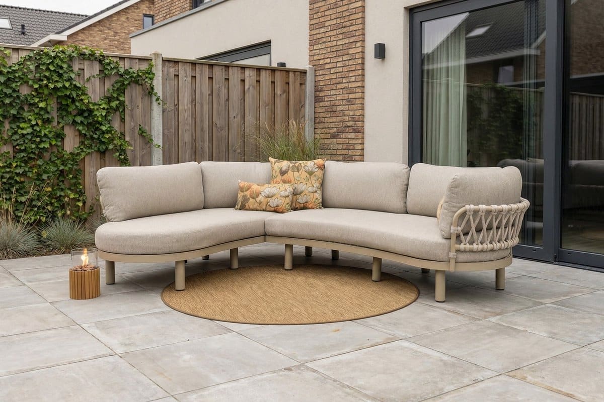 emilia organische rope lounge hoekbank latte/beige