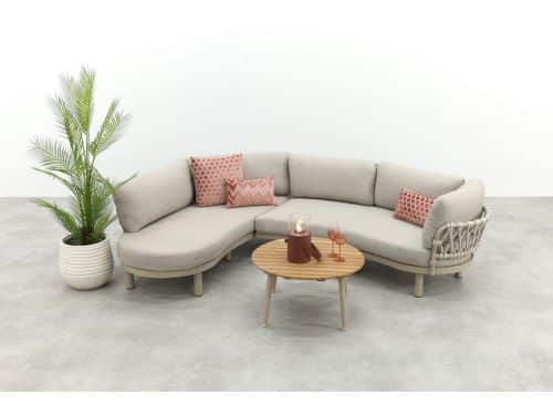 Emilia/Mindo organische rope loungeset - Latte/Beige