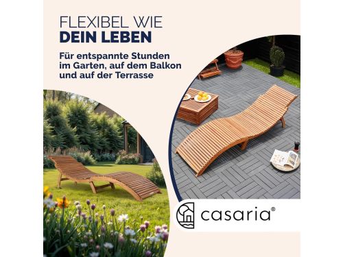 Ergonomische ligstoel set van 2 - opvouwbaar houten tuin ligbed