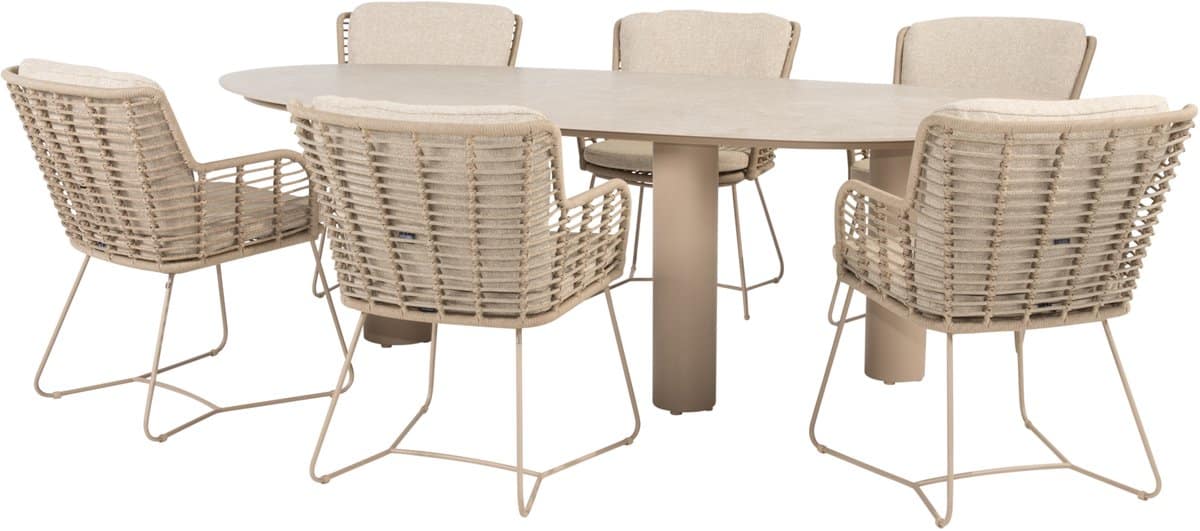 estate fabrice dining tuinset 240x105xh75 cm 7 delig keramiek latte