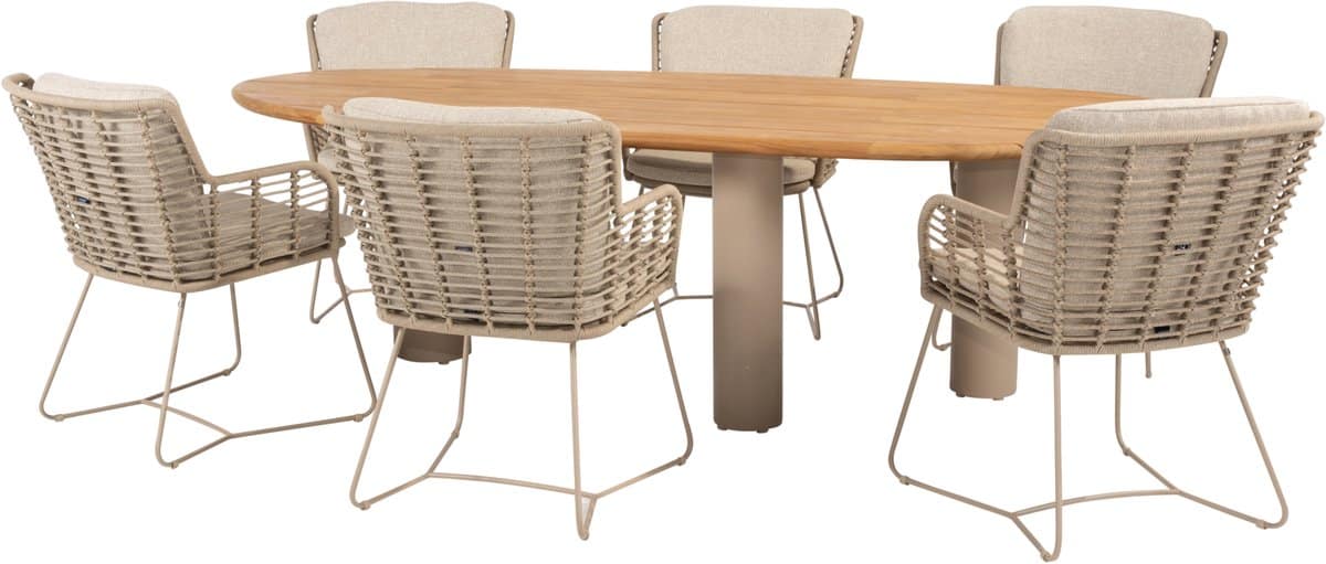 estate fabrice dining tuinset 240x105xh75 cm 7 delig teak latte