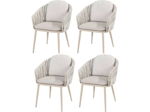 Eva dining tuinstoel latte rope Taste 4SO set van 4