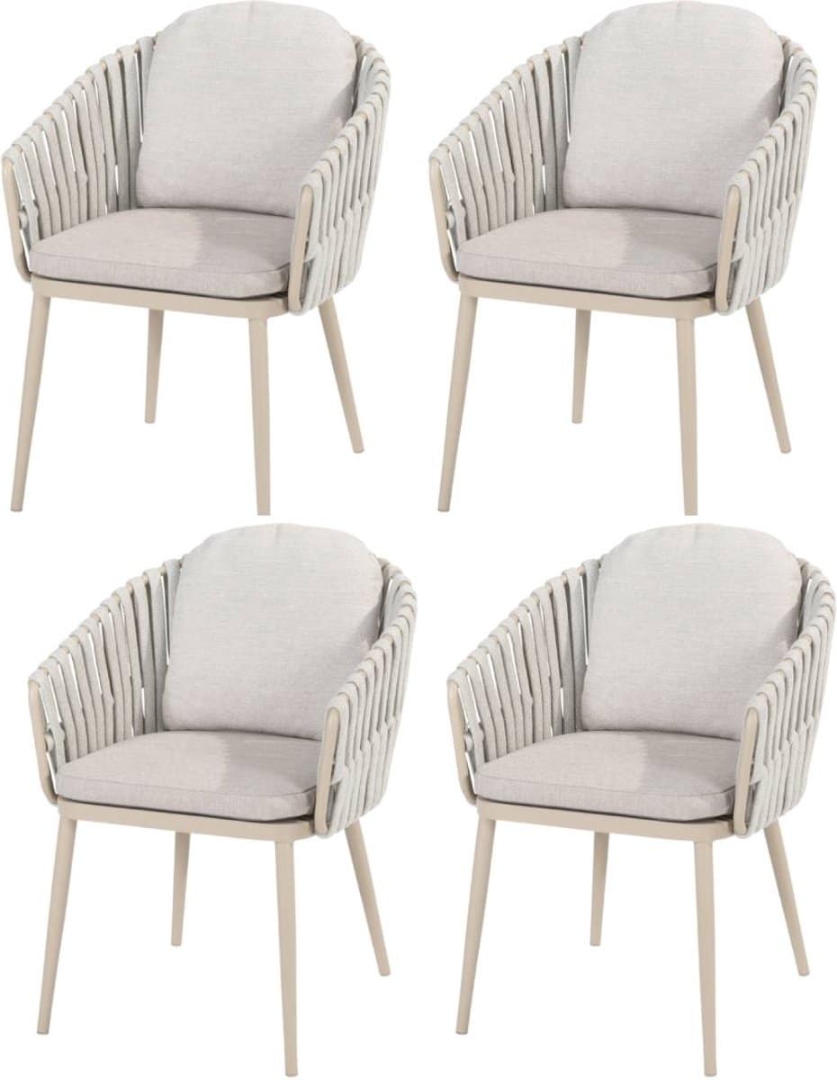 eva dining tuinstoel latte rope taste 4so set van 4