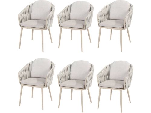 Eva dining tuinstoel latte rope Taste 4SO set van 6