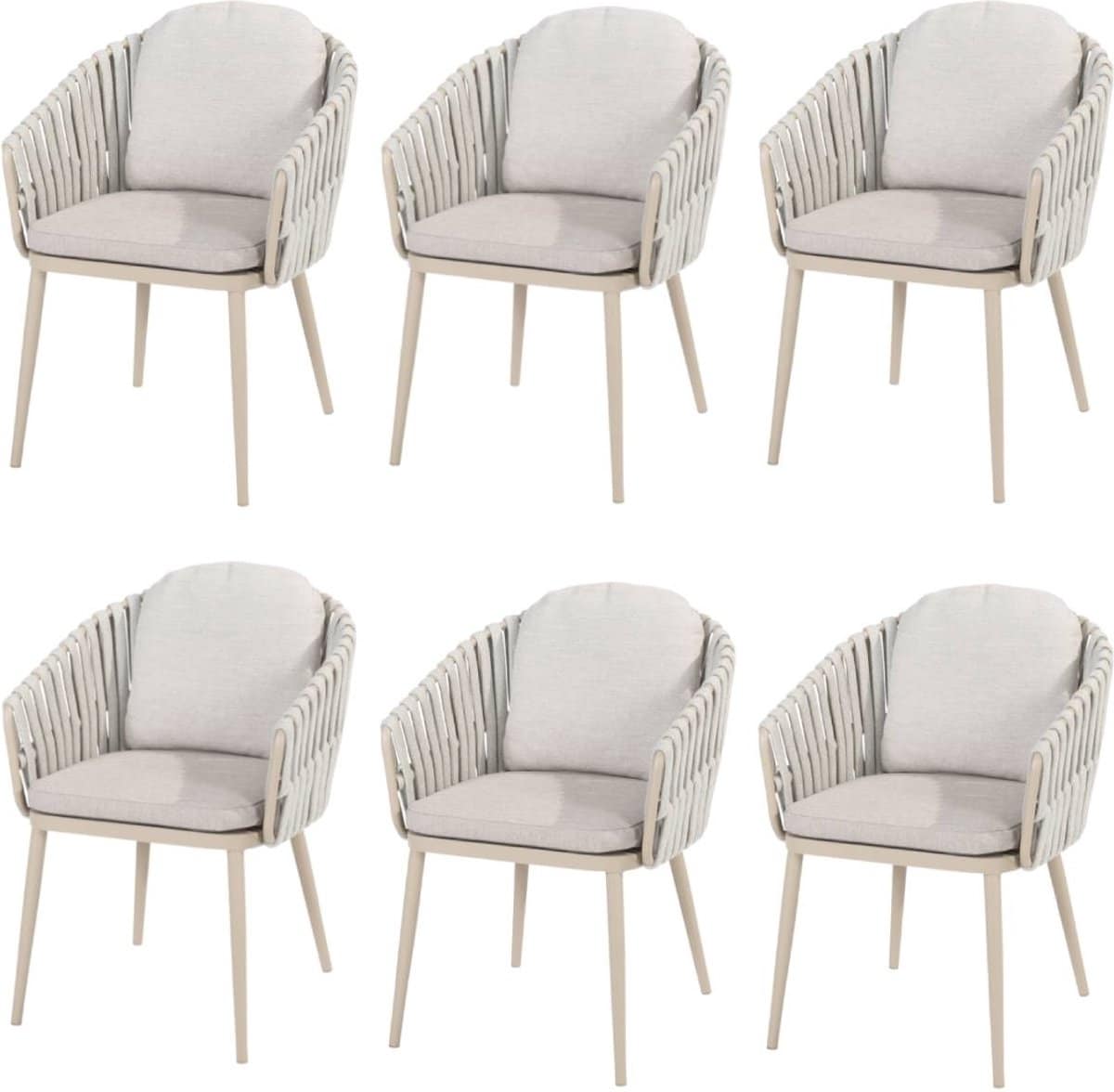 eva dining tuinstoel latte rope taste 4so set van 6