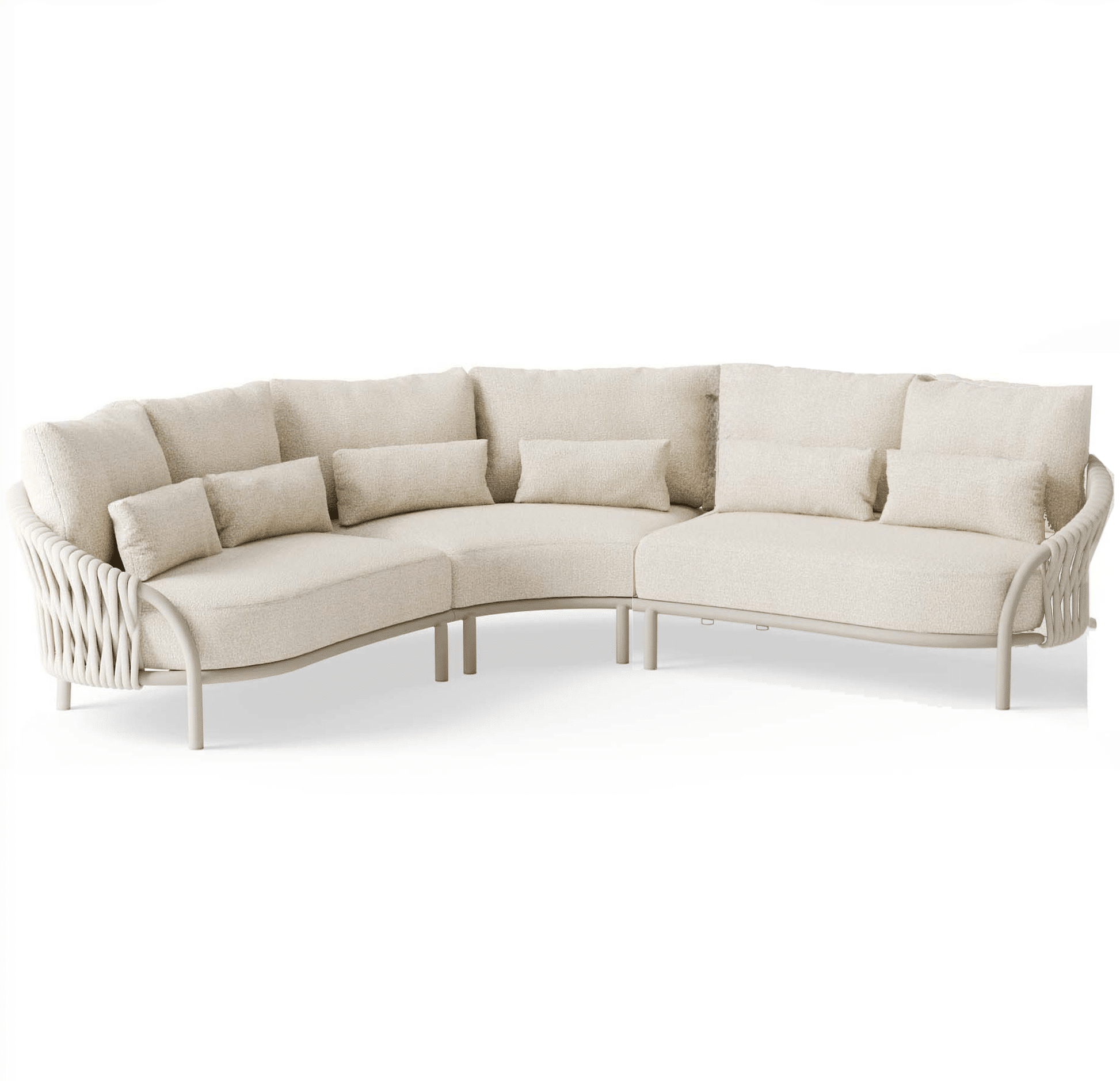 feroli hoek loungeset 3 delig camel sand | misty rope | beachy bouclé suns