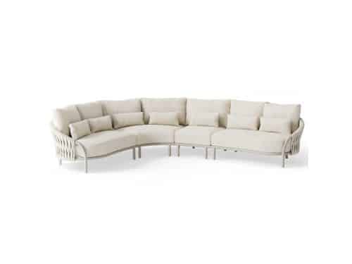 Feroli hoek loungeset 4 delig Camel sand | Misty rope | Beachy bouclé SUNS