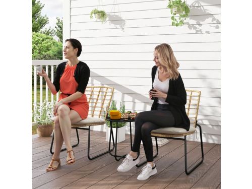 FloraGrace Balkonset 3-Delig - 2 Stapelbare Stoelen Met Tafel En