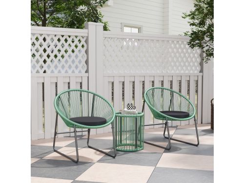 FloraGrace Balkonset 3-Delig - 2 Stoelen En Glazen Tafel