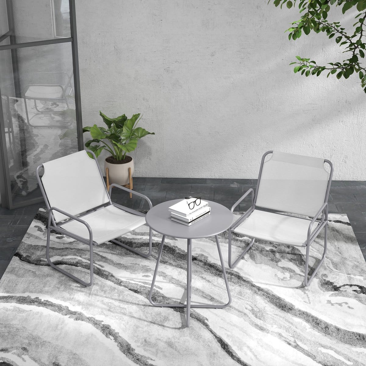 floragrace bistroset 3 delig 2 stoelen en ronde tafel