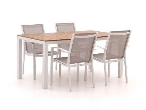 Forza Altea/Fidenza 160cm dining tuinset 5-delig stapelbaar - Laagste prijsgarantie!