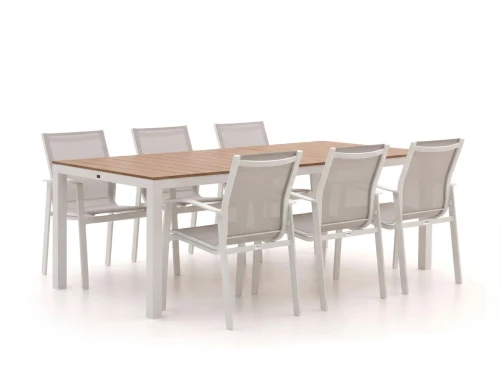 Forza Altea/Fidenza 220cm dining tuinset 7-delig stapelbaar - Laagste prijsgarantie!