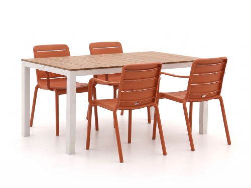 Forza Narni/Fidenza 160cm dining tuinset 5-delig stapelbaar - Laagste prijsgarantie!