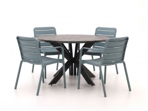 Forza Narni/Fidenza ø126cm dining tuinset 5-delig stapelbaar - Laagste prijsgarantie!