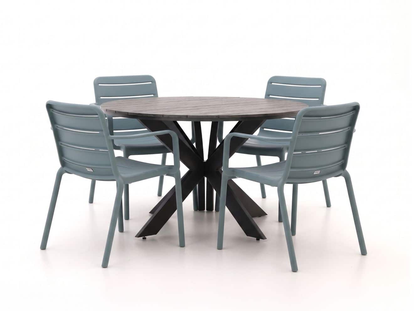 forza narni/fidenza ø126cm dining tuinset 5 delig stapelbaar laagste prijsgarantie!