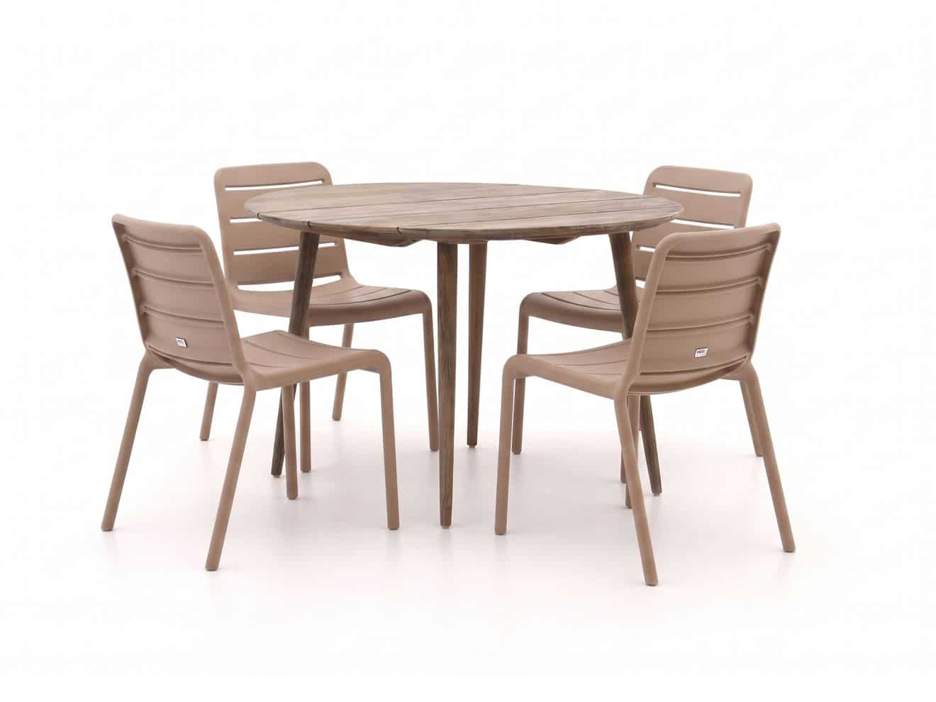 forza narni/rough k ø115cm dining tuinset 5 delig stapelbaar laagste prijsgarantie!