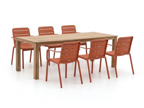 Forza Narni/ROUGH-S 220cm dining tuinset 7-delig stapelbaar - Laagste prijsgarantie!