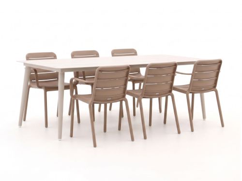 Forza Narni/Sora 220cm dining tuinset 7-delig stapelbaar - Laagste prijsgarantie!