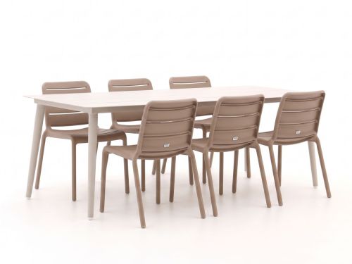 Forza Narni/Sora 220cm dining tuinset 7-delig stapelbaar - Laagste prijsgarantie!