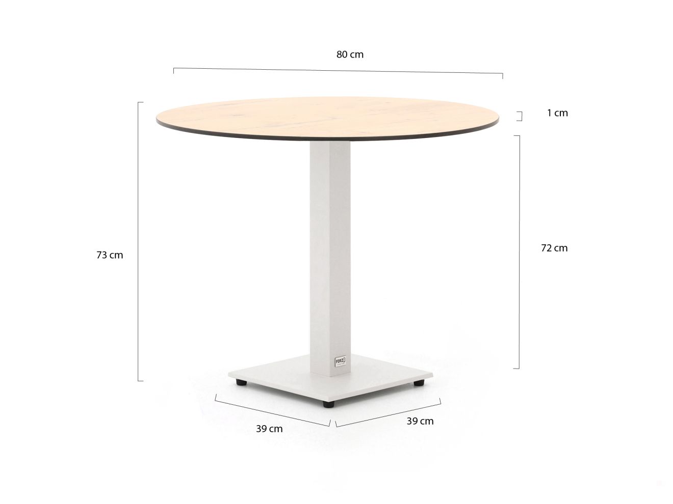 forza orta tuintafel ø80cm (h:73cm) laagste prijsgarantie!