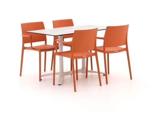 Forza Sile/Canzo 120cm dining tuinset 5-delig stapelbaar inklapbaar - Laagste prijsgarantie!