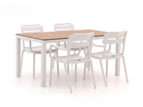 Forza Vico/Fidenza 160cm dining tuinset 5-delig stapelbaar - Laagste prijsgarantie!