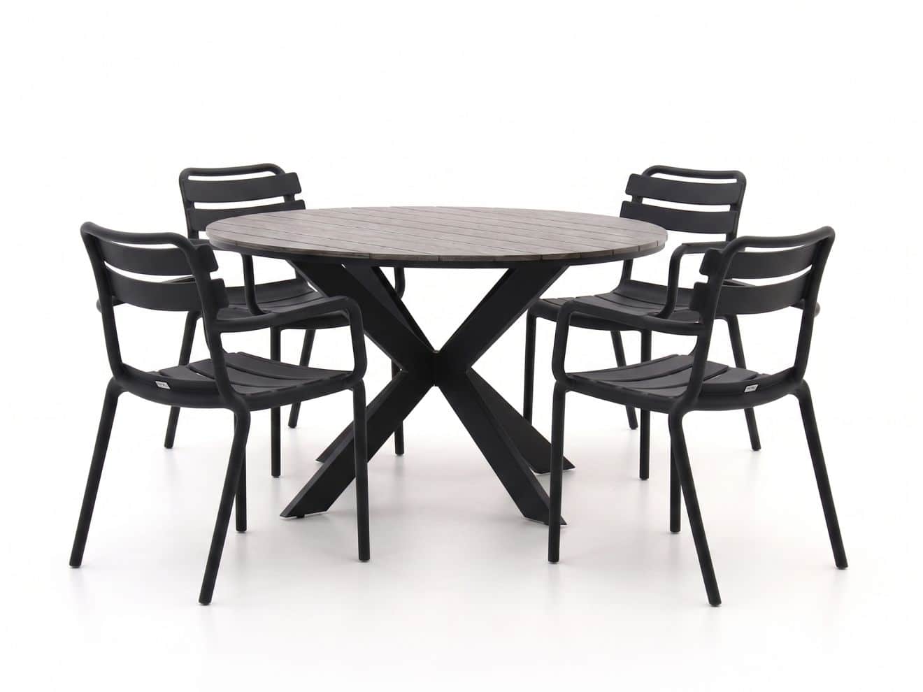 forza vico/fidenza ø126cm dining tuinset 5 delig stapelbaar laagste prijsgarantie!