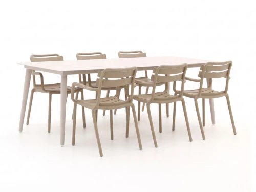 Forza Vico/Sora 220cm dining tuinset 7-delig stapelbaar - Laagste prijsgarantie!