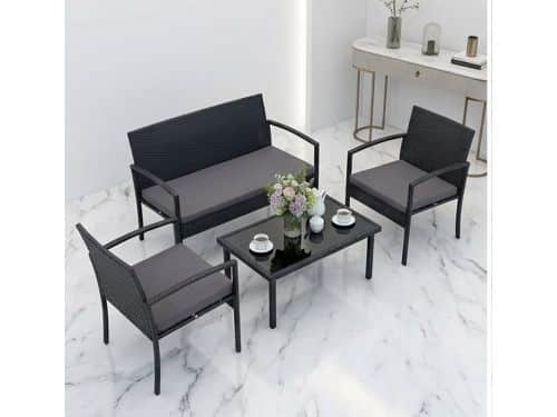 Furnitureland Luxe 4-delige Rotan Tuinset - 4 Persoons Lounge Set