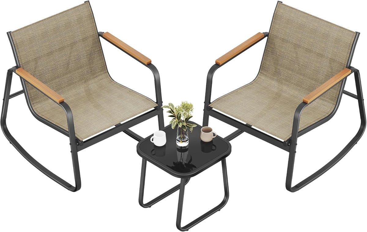 furnstar tuinmeubelset balkonset terras meubel kunstvezelweefsel 3 delig