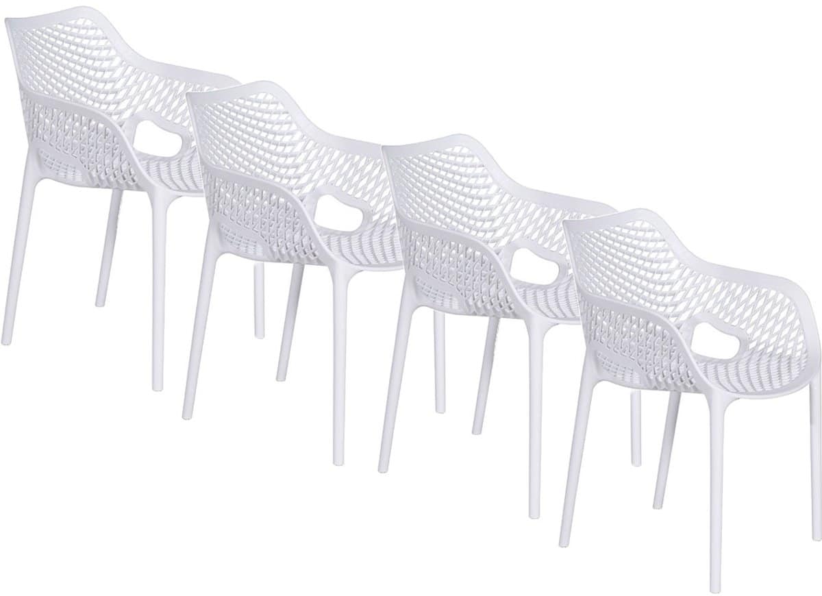 garden impressions air xl kunststof tuinstoel wit set van 4