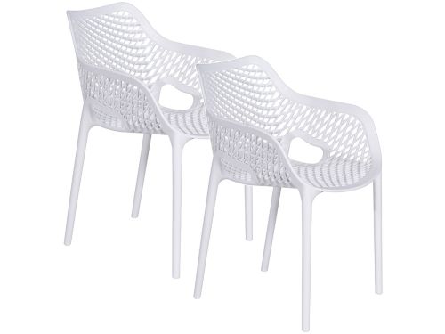 Garden Impressions Air XL kunststof tuinstoel wit - set van