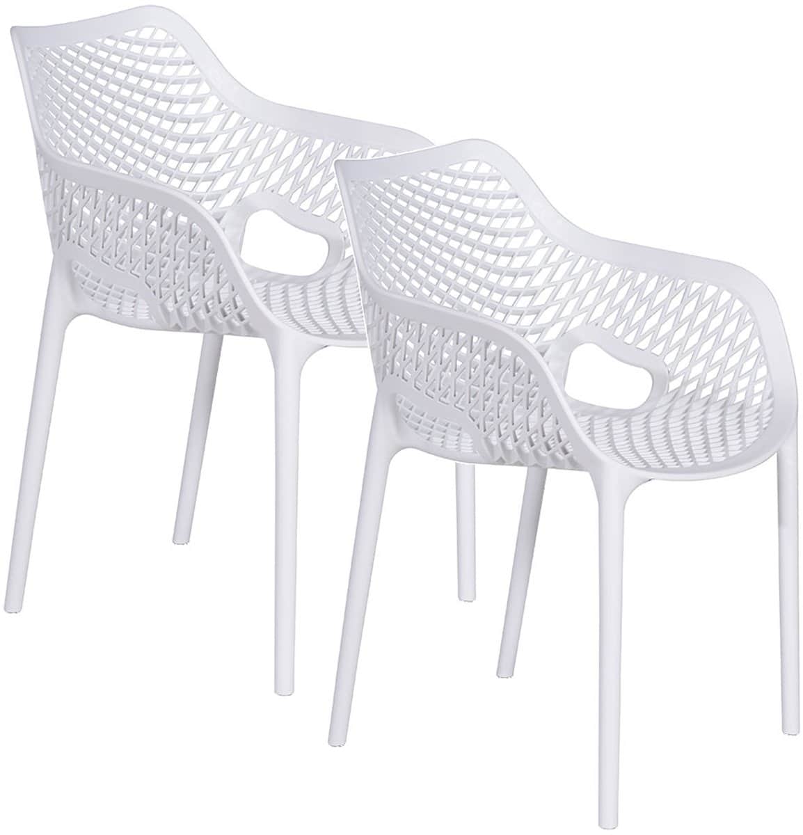 garden impressions air xl kunststof tuinstoel wit set van