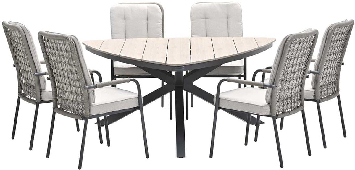 garden impressions aleria tuinset 7 delig tulli triangle tuintafel 170