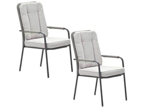 Garden Impressions Aleria tuinstoel taupe - 2 stuks
