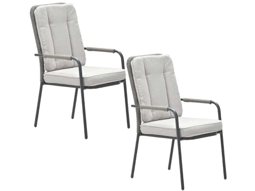 Garden Impressions Aleria tuinstoel taupe - 2 stuks