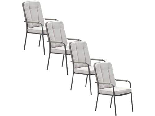 Garden Impressions Aleria tuinstoel taupe - 4 stuks