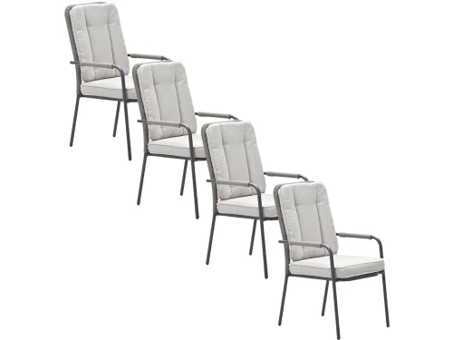 Garden Impressions Aleria tuinstoel taupe - 4 stuks