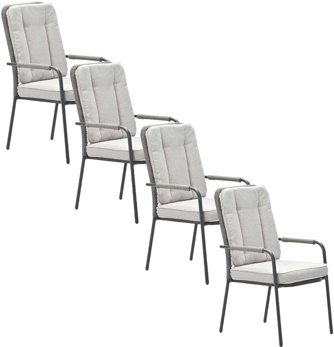 garden impressions aleria tuinstoel taupe 4 stuks