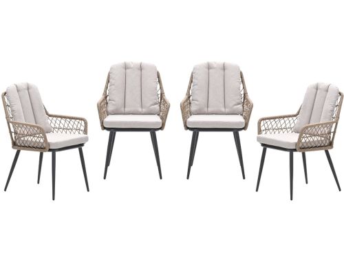 Garden Impressions Allasio tuinstoelen set van 4 rope natural
