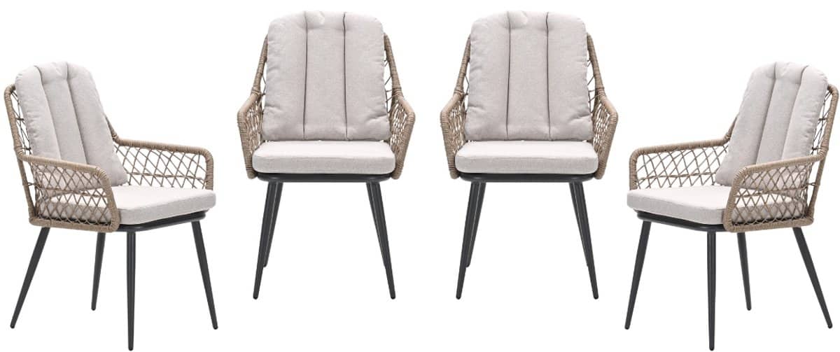 garden impressions allasio tuinstoelen set van 4 rope natural