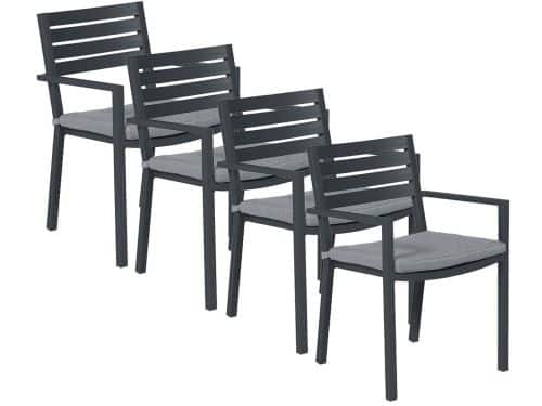 Garden Impressions Amarillo tuinstoel donker grijs - 4 stuks