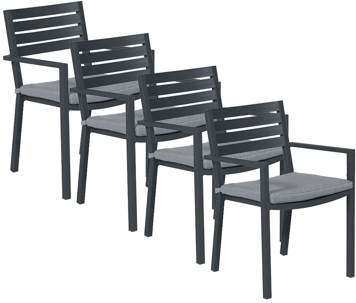 garden impressions amarillo tuinstoel donker grijs 4 stuks