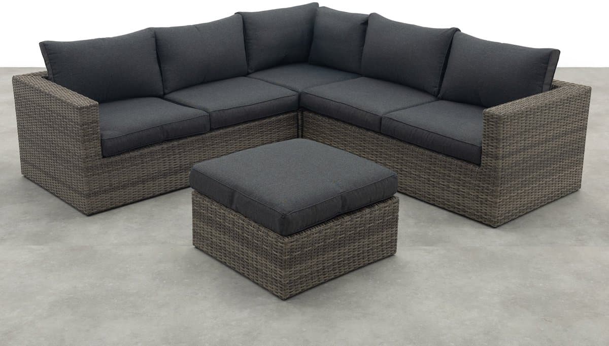 garden impressions atlanta hoekbank + hocker organic grey op=op