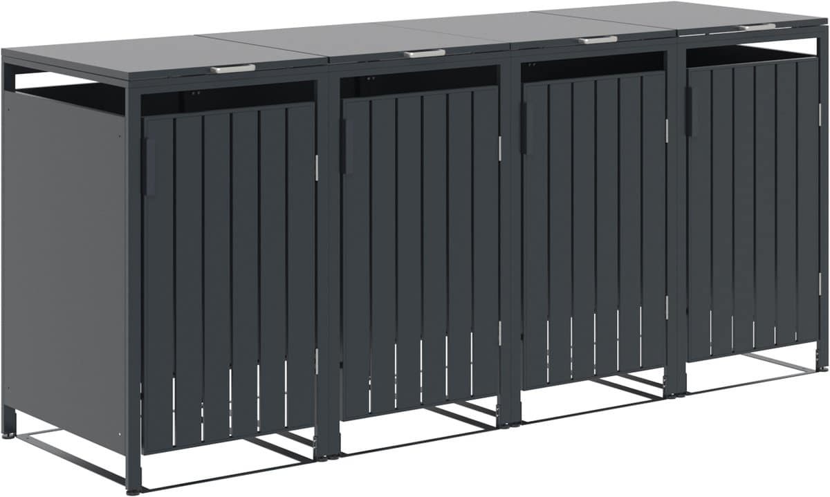 garden impressions binport antraciet containerbox voor 4 containers