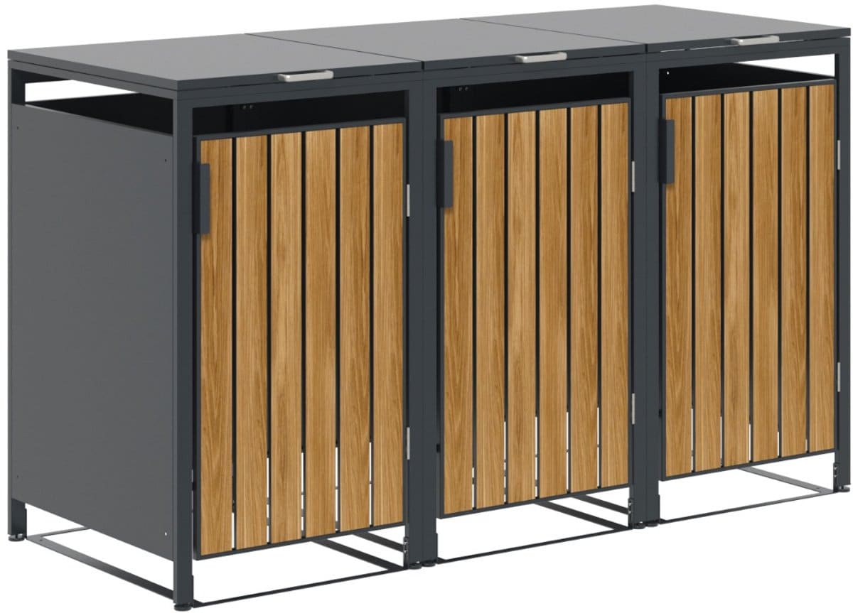 garden impressions binport containerberging 204x80x118 cm light teak look